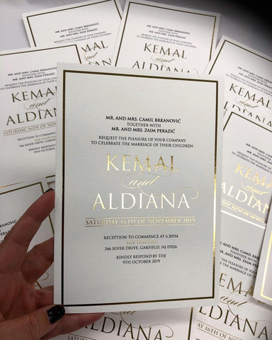 1F.  Kemal and Aldiana - Foil Invitation