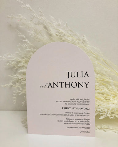 1B.  Julia & Anthony - Arch Invitation