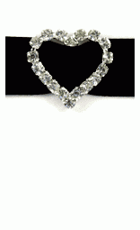 Diamante Buckle Heart Vertical Bar 2.3cm