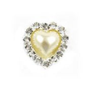 Diamante & Pearl Cluster Heart - Ivory 1.2cm X 1.2cm