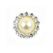 Diamante & Pearl Cluster Round - Ivory 0.8cm X 0.8cm