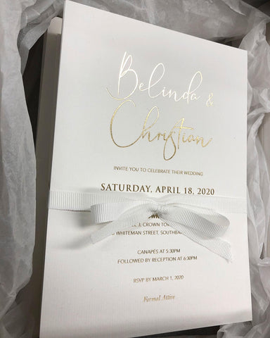 1B.  Belinda & Christian Foil Print Invitation