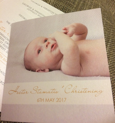 Photographic christening invitation