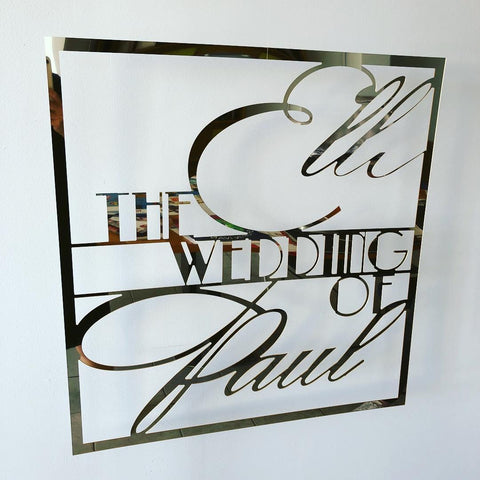 The Wedding - Gold Mirror Acrylic Sign