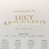 1W.  Lucy & Carlo Seating Chart