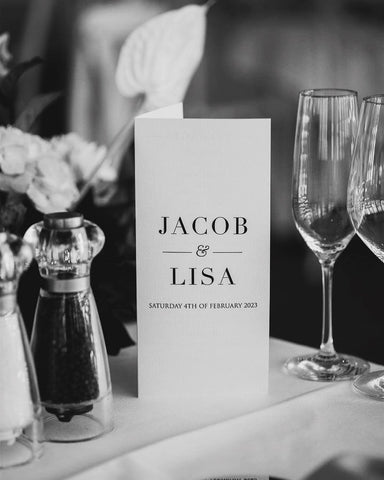 Jacob & Lisa - Table Dinner Menu