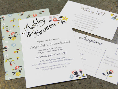 2A.  Simply Flowers Wedding Invitation