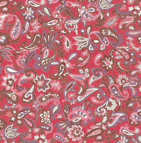 Chiyogami Red Paisley 70gsm A4 Paper