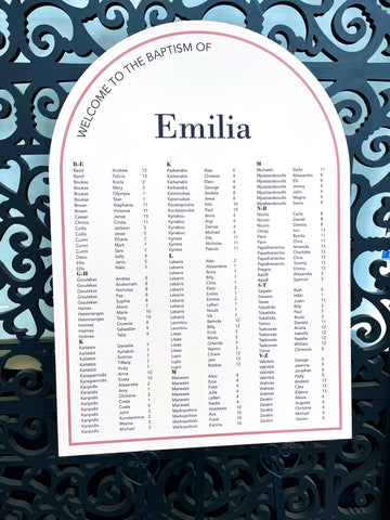Emilia - Arch Shape Seating Chart