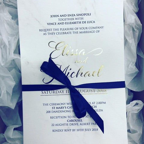 1i.  Elissa & Michael - Foil Print Invitation