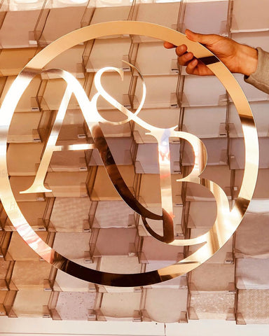 Gold Acrylic Sign - Initials