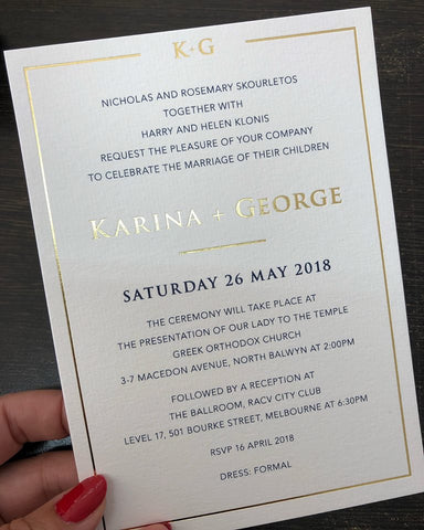 1C.  Karina Foil Print Invitation