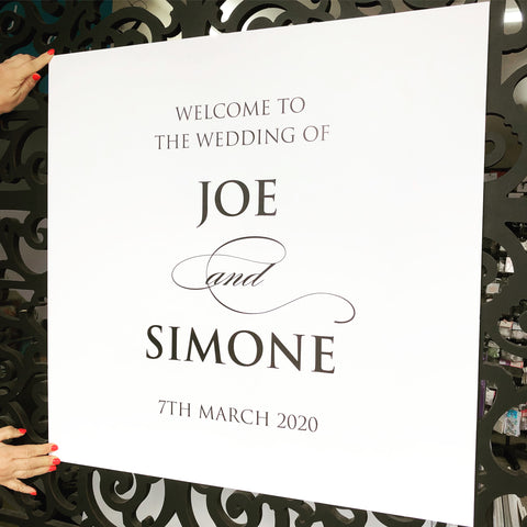 Joe & Simone - Guest Welcome Board