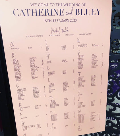 Catherine & Bluey - Seating Chart