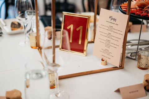 1C.  Red Table Numbers with Gold