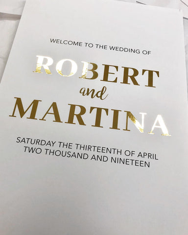 Robert & Martina Welcome Board