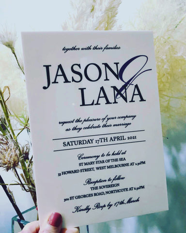 Jason & Lana - Acrylic Invitation