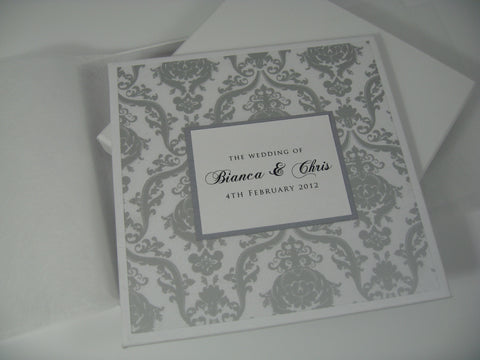 Damask Acetate Hard Cover Invitation