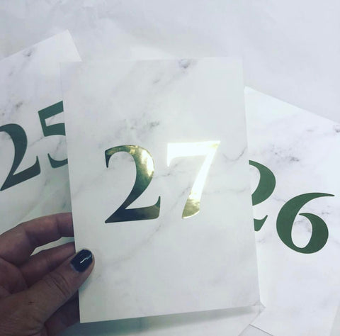 Gold Foil Table Numbers