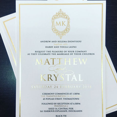 1S - Krystal & Matthew Foil Invitation