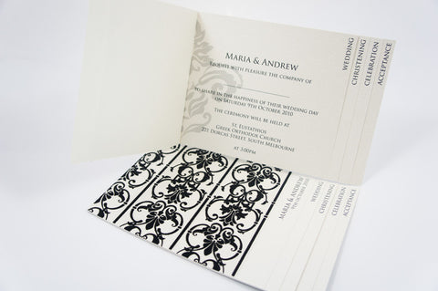 1M - Tab Noir Style - Wedding Invitation