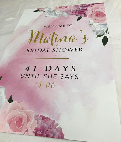 Matina’s Bridal Shower Welcome Board