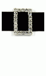 Diamante Buckle Rectangle Vertical Bar 1.2cm X 1.9cm
