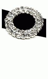 Diamante Buckle Round Large Dual 3.8cm