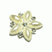 Diamante & Pearl Cluster Flower Ivory