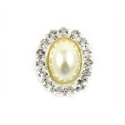 Diamante & Pearl Cluster Oval - Ivory