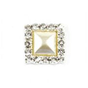 Diamante & Pearl Cluster Square - Ivory 1.5cm X 1.5cm