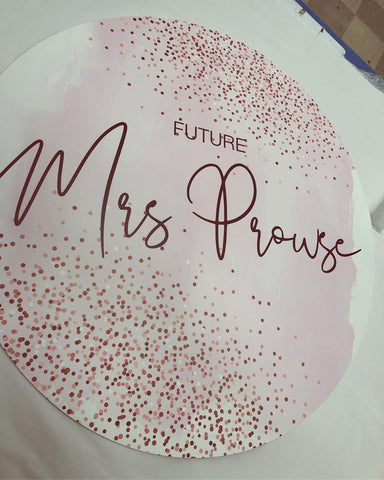 1I.  Mrs Prouse - Round Disc Sign