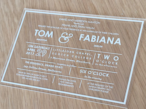 Tom & Fabiana - Clear Acrylic