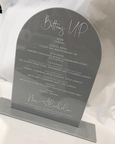 Bottoms Up - Drink Menu