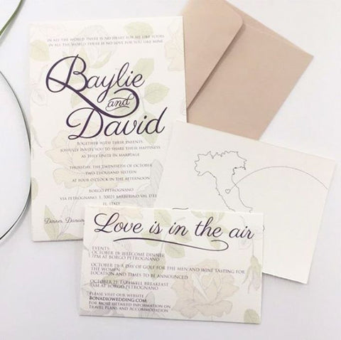 Baylie & David - Destination Wedding Invitation