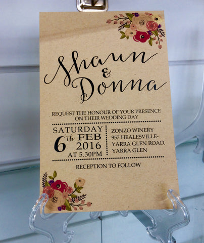 Floral wedding invitation