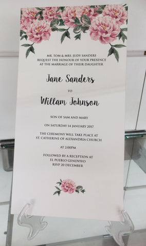 2B.  Pink Floral Invite