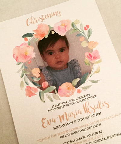 Christening invitation for girl