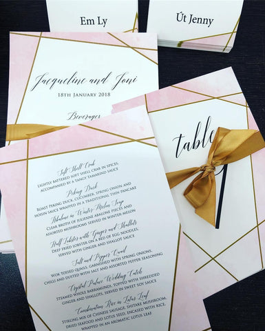 Pink & Gold Menu