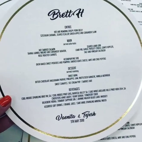 Round Menu with Foil Border