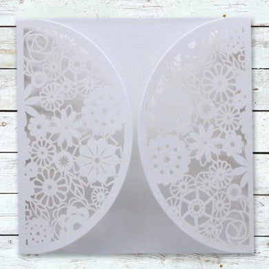 Laser Cut Floral Love Wrap - White