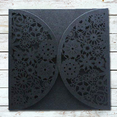 Laser Cut Floral Love Wrap - Black