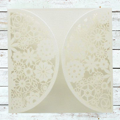 Laser Cut Floral Love Wrap - Ivory