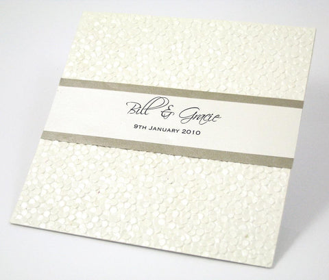 1J - Pebble Embossed - Wedding Invitation