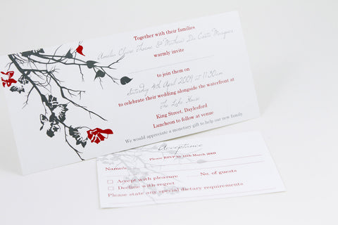 Red Leaves - Wedding Invitation