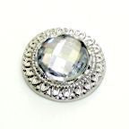 Round Acrylic Diamante Button - Clear 1.2cm