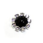 Round Small Diamante Cluster - Ebony 8mm