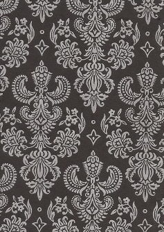 Damask Foils Silver On Black 100gsm A4 Paper