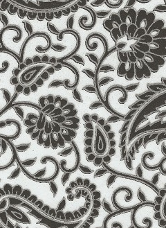 Paisley Black Glitters On White 70gsm A4 Paper
