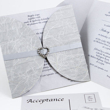 Silver Love Wrap - Wedding Invitation